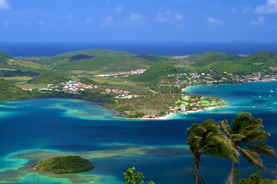 Vue sur le sud de la Martinique